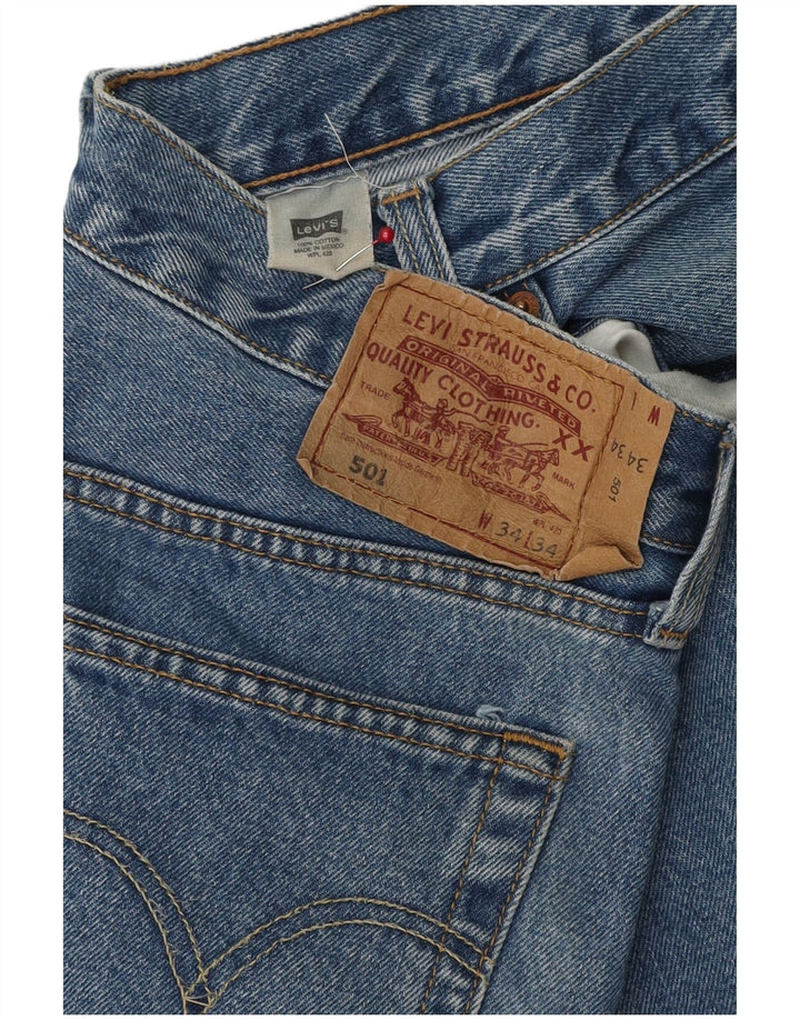 LEVI'S Mens 501 Capri Jeans W34 L19 Blue Cotton