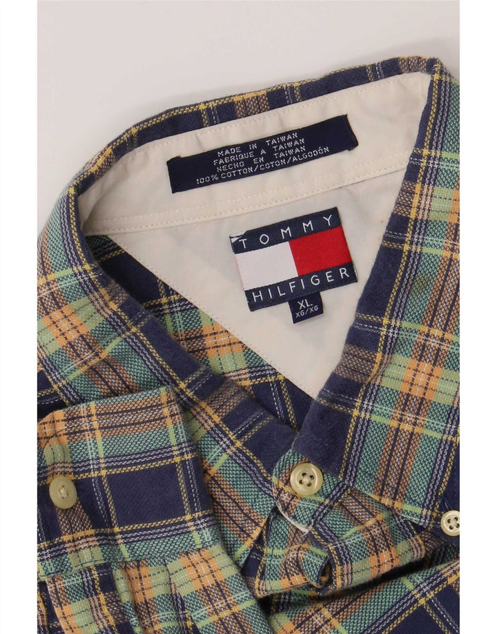 Tommy Hilfiger Chemise Homme XL Bleu Carreaux Coton