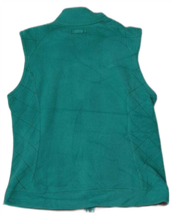 Eddie Bauer Womens Fleece Gilet UK 16 Large Turquoise Polyester