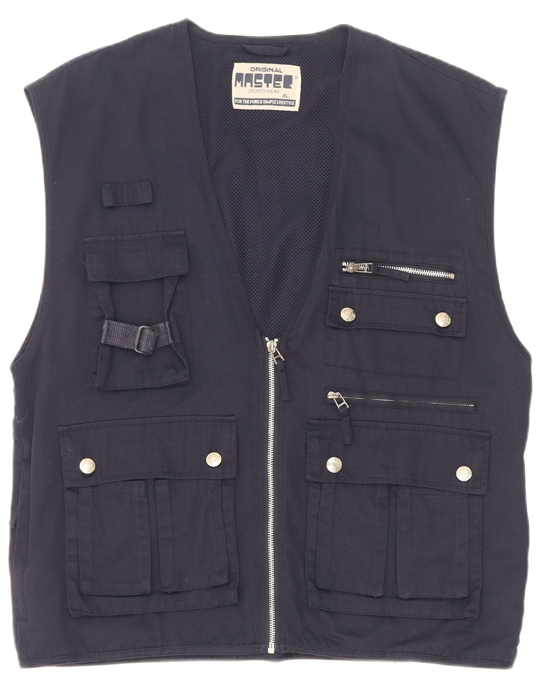 Master Mens Utility Gilet UK 42 XL Navy Blue Polyester