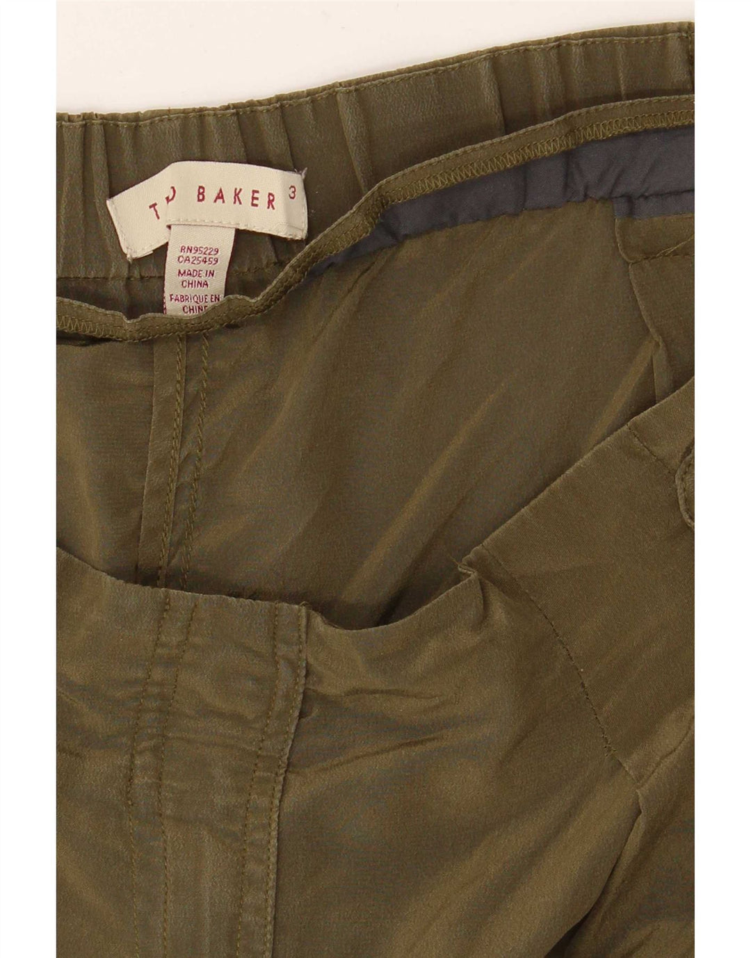 Ted Baker Womens High Waist Cargo Trousers Size 3 Medium W34 L28 Khaki