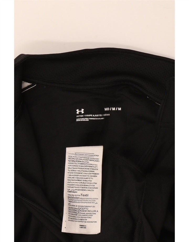 UNDER ARMOUR Mens Fitted Tracksuit Top Jacket Medium Black Colourblock