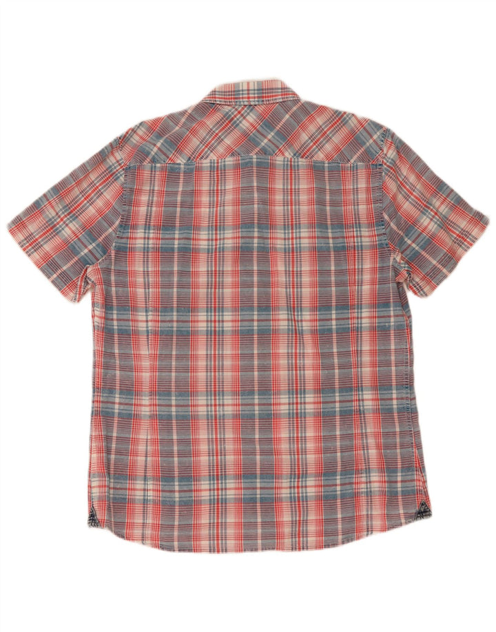 Guess Mens Short Sleeve Shirt XL Multicoloured Plaid Cotton