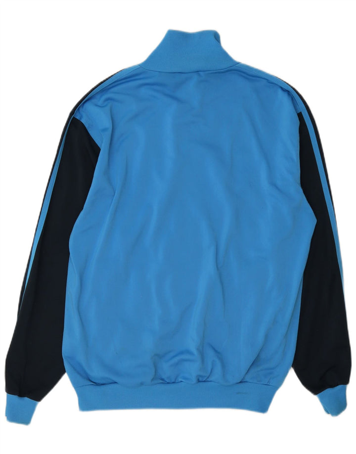 Adidas Mens Tracksuit Top Jacket UK 36/38 Small Blue Colourblock Polyester