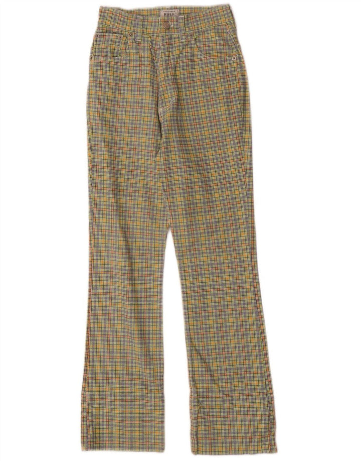 Rifle Womens Bootcut Casual Trousers W29 L27 Multicoloured Check Cotton
