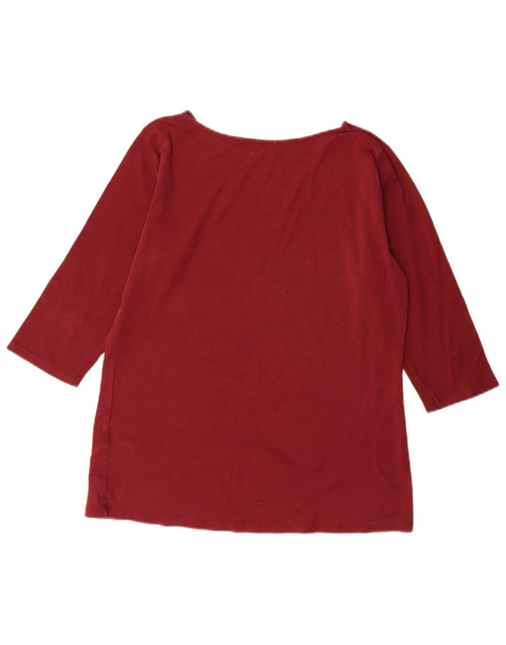 Zara Womens Top 3/4 Sleeve UK 18 XL Red