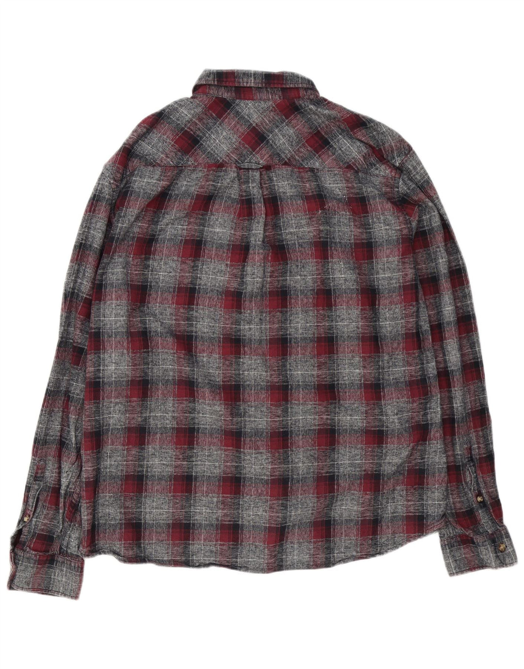 Marks & Spencer Mens Tailored Fit Flannel Shirt XL Grey Check Cotton
