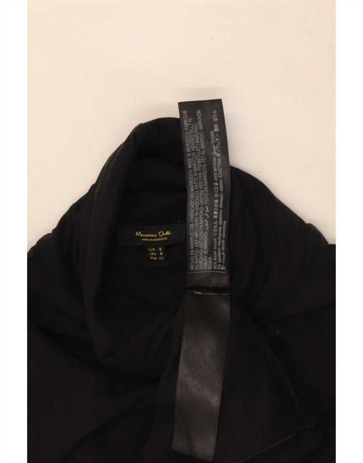 Massimo Dutti Womens Top Long Sleeve UK 8 Small Black Lyocell