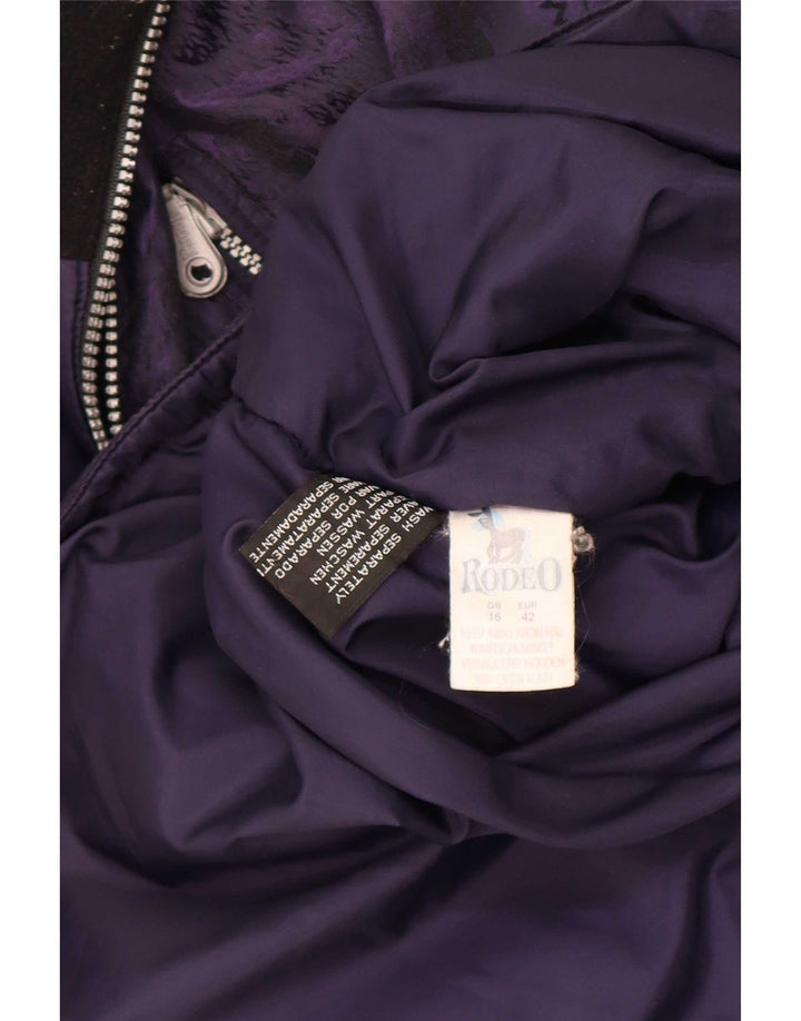 Rodeo Womens Hooded Oversized Anorak Jacket UK 16 Large Purple Polyester