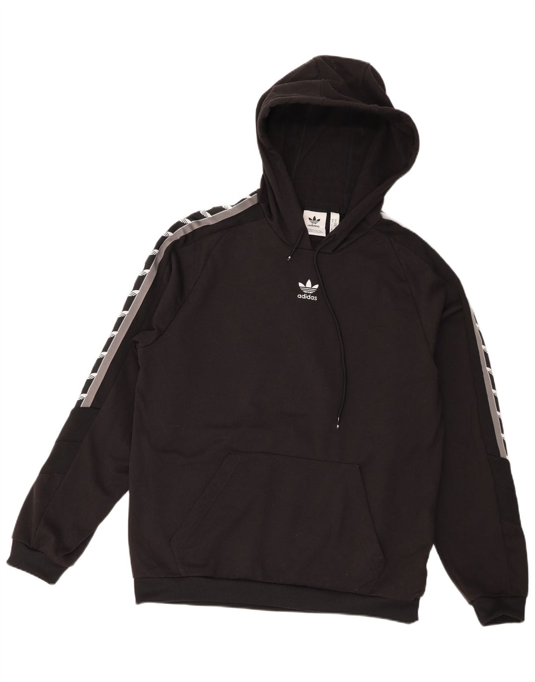 Adidas Mens Graphic Hoodie Jumper Medium Black Colourblock Polyester