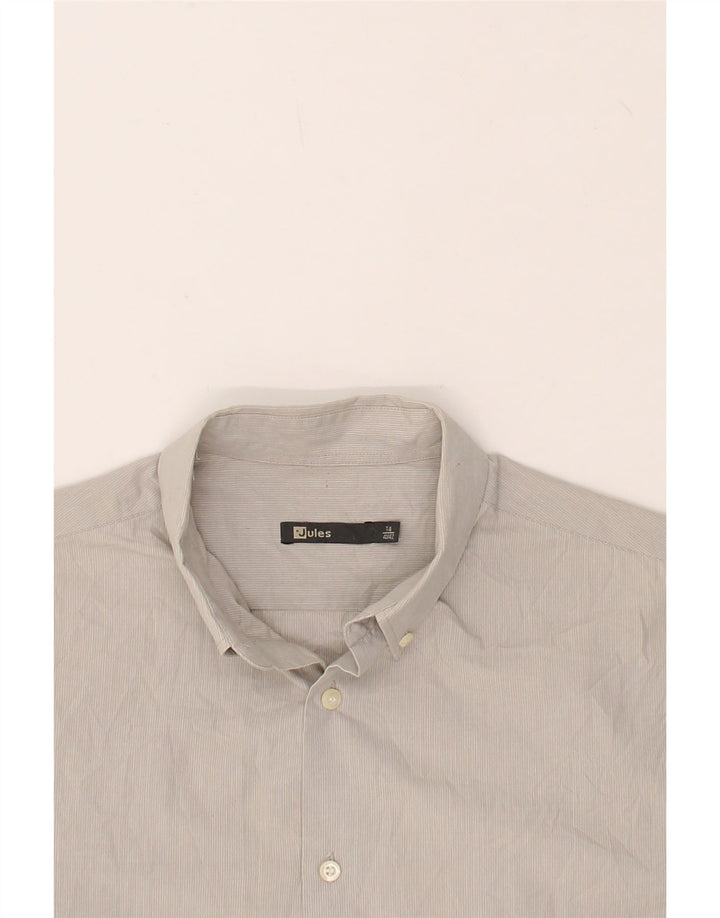 JULES Mens Short Sleeve Shirt Size 41 42 Medium Grey Cotton Vintage Jules and Second-Hand Jules from Messina Hembry 