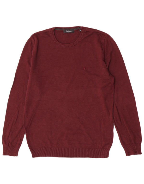 Pierre Cardin Herre Crew Neck Jumper Sweater Medium Burgundy Akryl