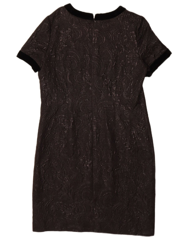 Abito tubino da donna Jaeger UK 14 Grande acetato Paisley nero
