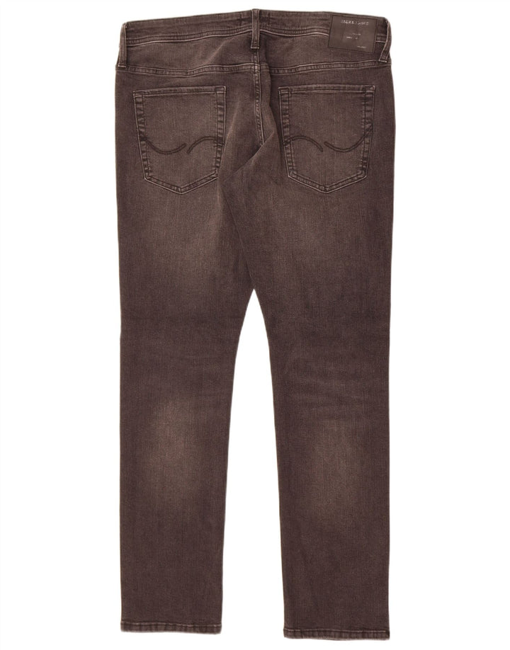 Jack & Jones Mens GLENN Slim Jeans W36 L32 Grey Cotton
