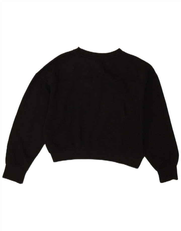 ZARA Womens Oversized Crop Sweatshirt Jumper UK 10 Small Black