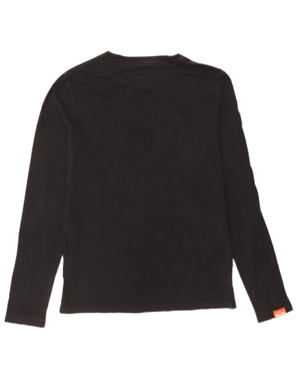 Superdry Mens Top Long Sleeve Medium Black Cotton