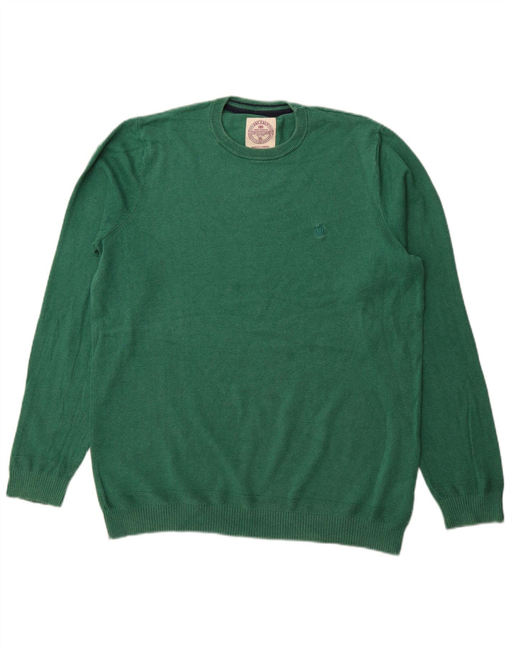 FAT FACE Mens Tall Crew Neck Jumper Sweater Medium Green Cotton