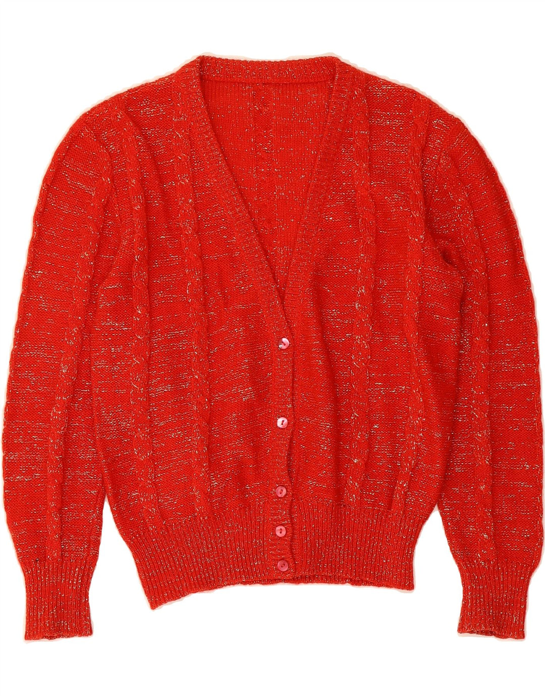 VINTAGE Womens Cardigan Sweater UK 14 Medium Red Vintage Vintage and Second-Hand Vintage from Messina Hembry 