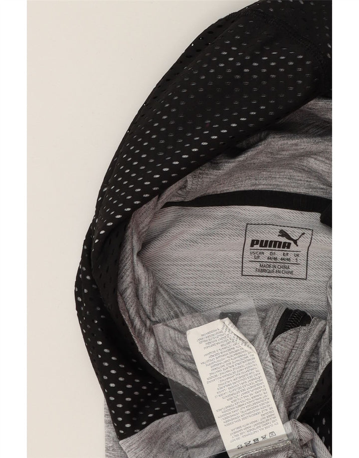 PUMA Mens Zip Hoodie Sweater Small Grey Colourblock Polyester Vintage Puma and Second-Hand Puma from Messina Hembry 