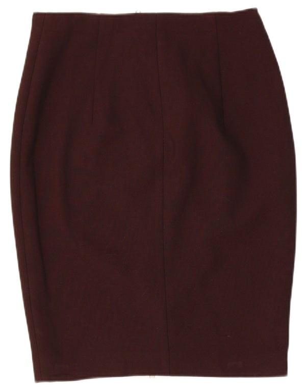 Zara Pencil Nederdel Medium W28 Maroon Viscose til kvinder