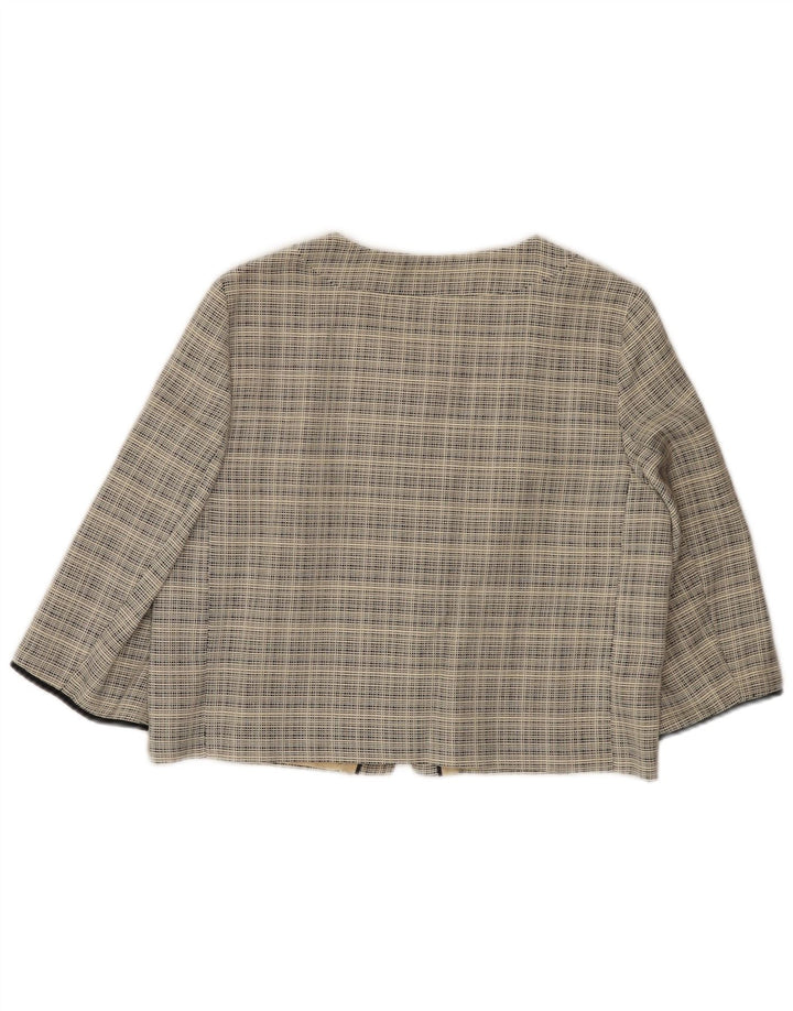 Giacca Bolero da donna con maniche a 3/4 COAST UK 12 Lana a quadri beige medio