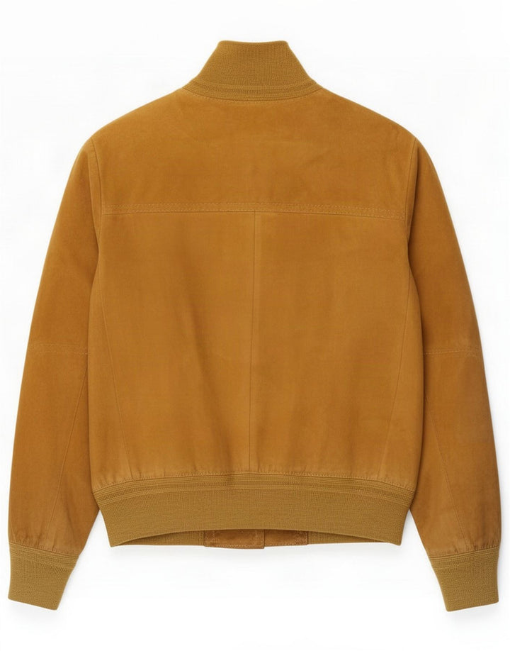 Vintage Womens Suede Bomber Jacket IT 46 Large Brown