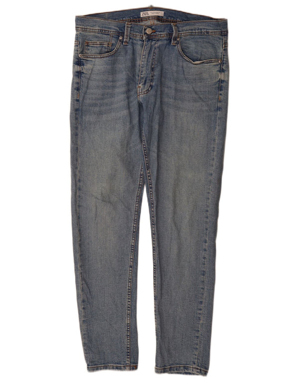 Zara Mens Slim Jeans EU 44 Large W34 L32 Blue Cotton