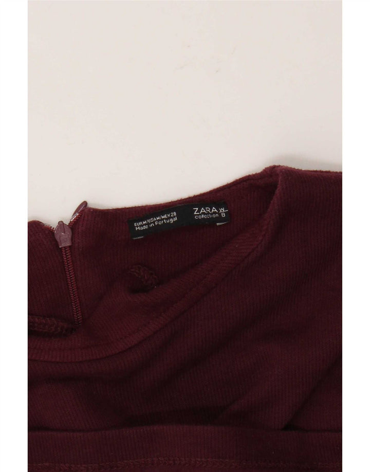Zara Womens Jumper Dress UK 12 Medium Maroon
