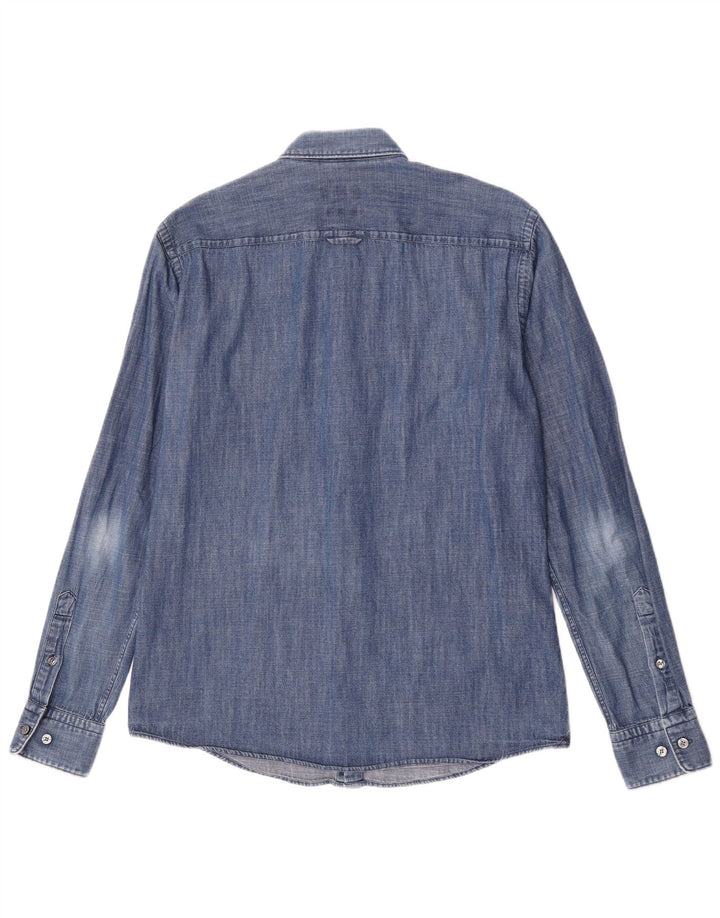 Hugo Boss Mens Slim Fit Denim Shirt Medium Blue Cotton