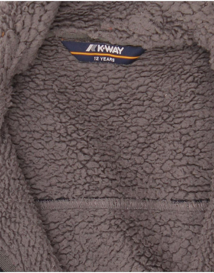 K-Way Boys Sherpa Fleece Jacket 11-12 Years Navy Blue Polyester