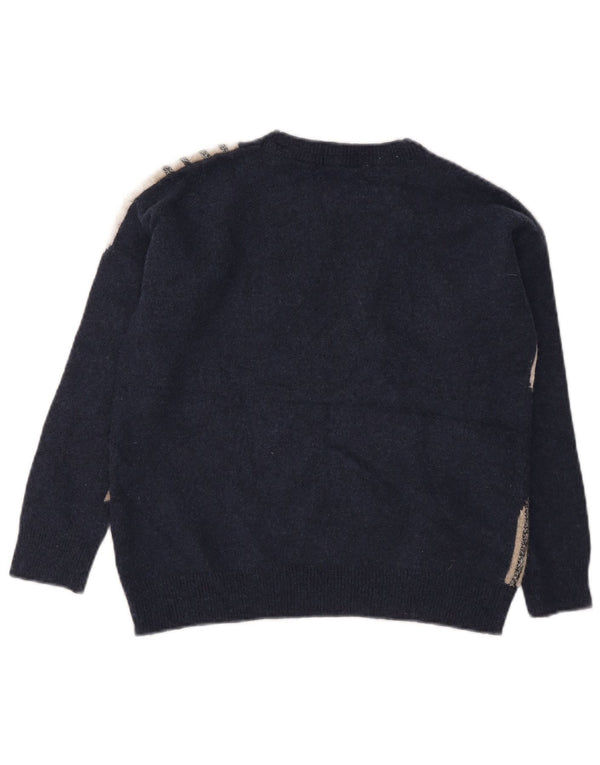 White Stuff Womens Boat Neck Jumper Sweater UK 8 Small Navy Blue Heart