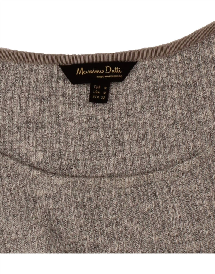 MASSIMO DUTTI Womens Oversized Boat Neck Jumper Sweater UK 14 Medium Grey Vintage Massimo Dutti and Second-Hand Massimo Dutti from Messina Hembry 
