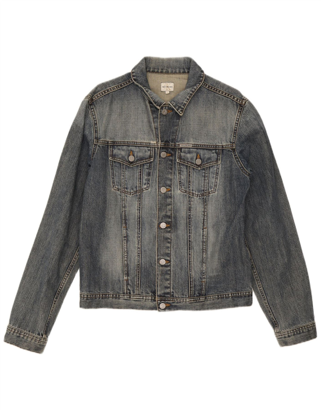 Calvin Klein Mens Denim Jacket UK 42 XL Blue Cotton