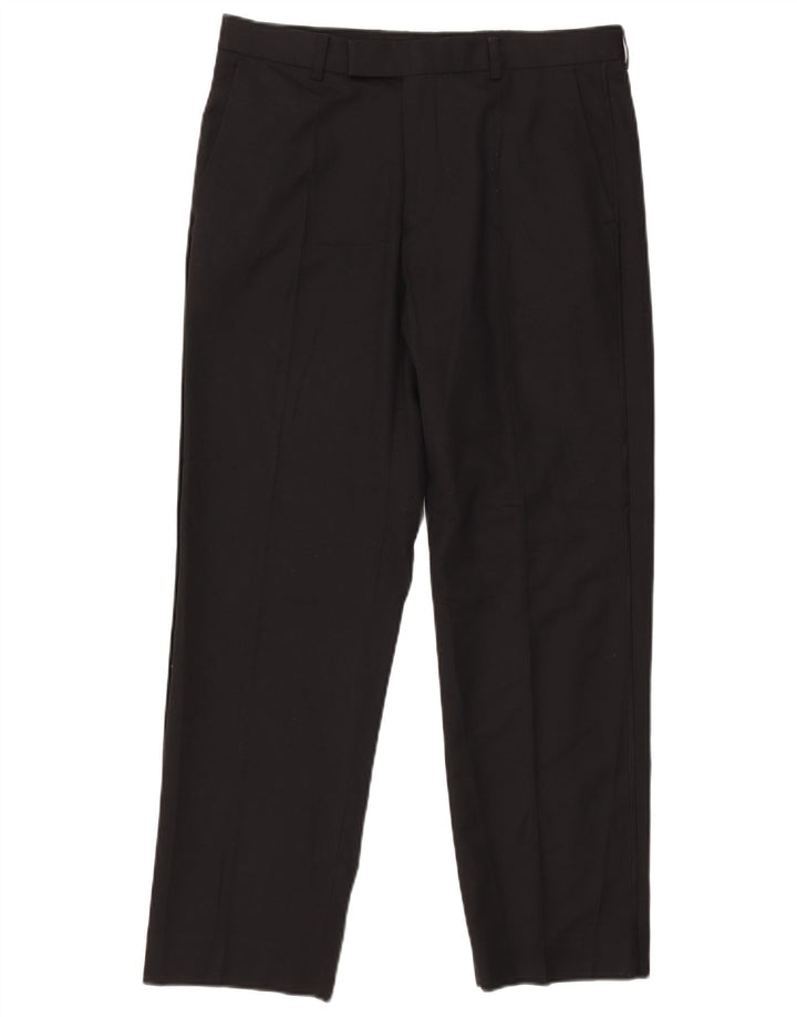 Marks & Spencer Mens Autograph Straight Suit Trousers W32 L29 Black