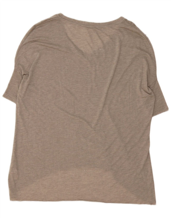 Zara Womens Oversized T-Shirt Top UK 10 Small Beige Polyester