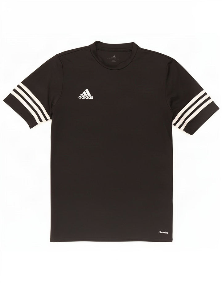 T-shirt Adidas Climalite da uomo piccola piccola in poliestere nero