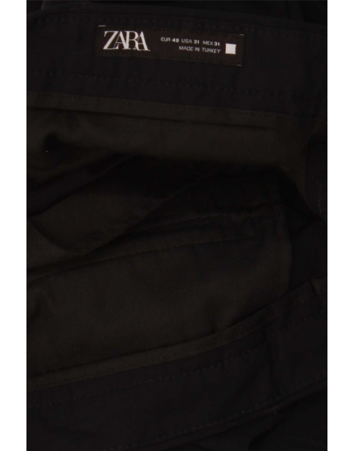 Zara Mens Slim Chino Trousers EU 40 Medium W31 L29 Black