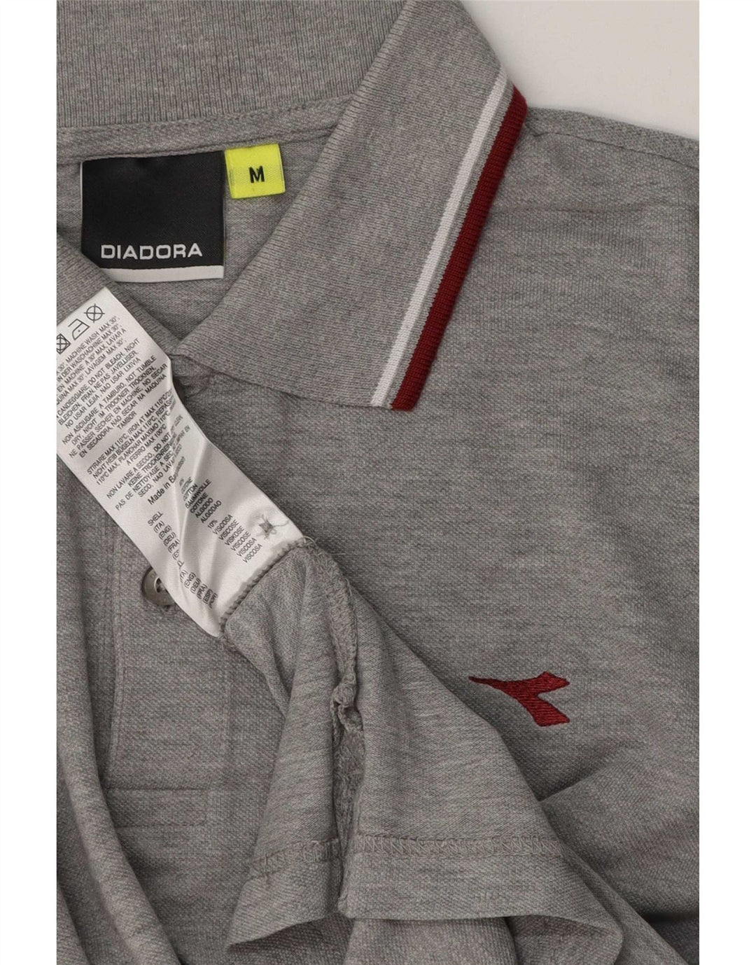 Diadora Herren-Poloshirt mit normaler Passform, mittelgraue Baumwolle