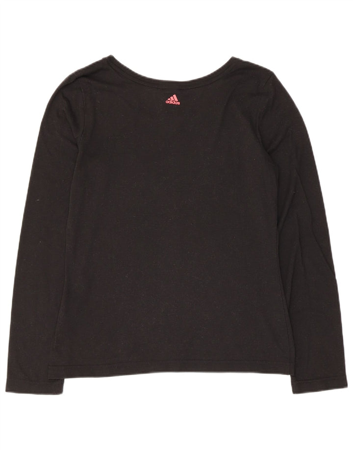 Adidas Womens Graphic Top Long Sleeve UK 8/10 Small Black