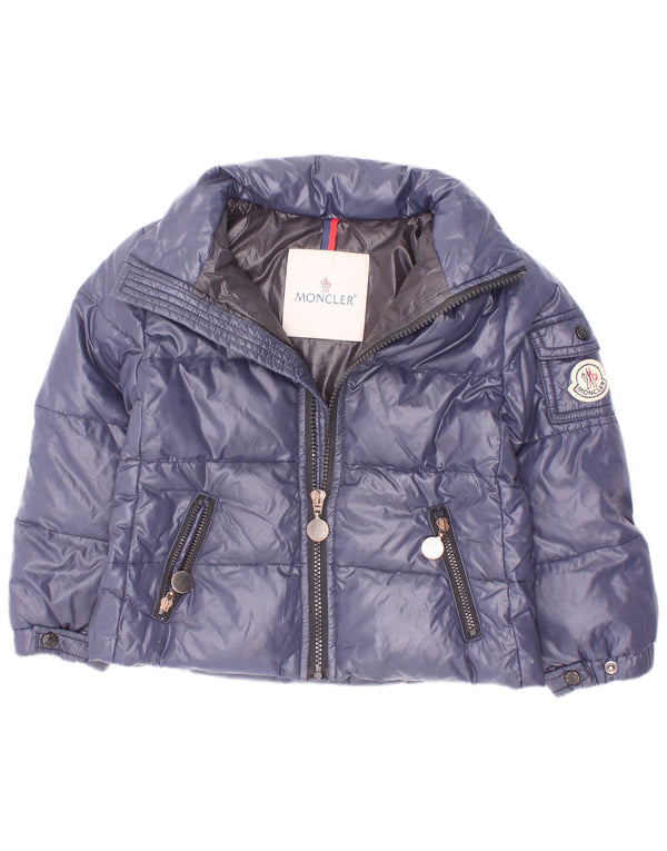 Moncler Утепленная куртка для маленьких мальчиков 18-24 месяцев Темно-синий полиамид