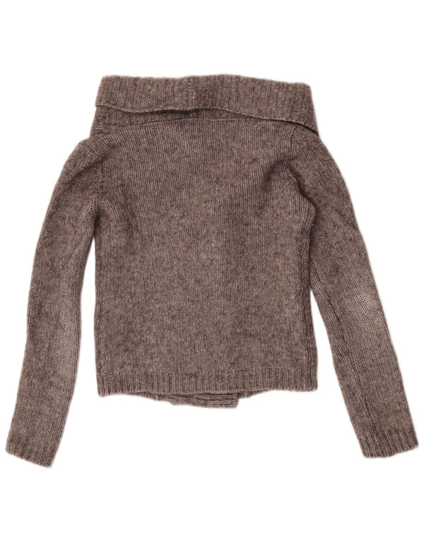 Pulover cardigan crop Massimo Dutti pentru femei UK 12 Lână gri mediu