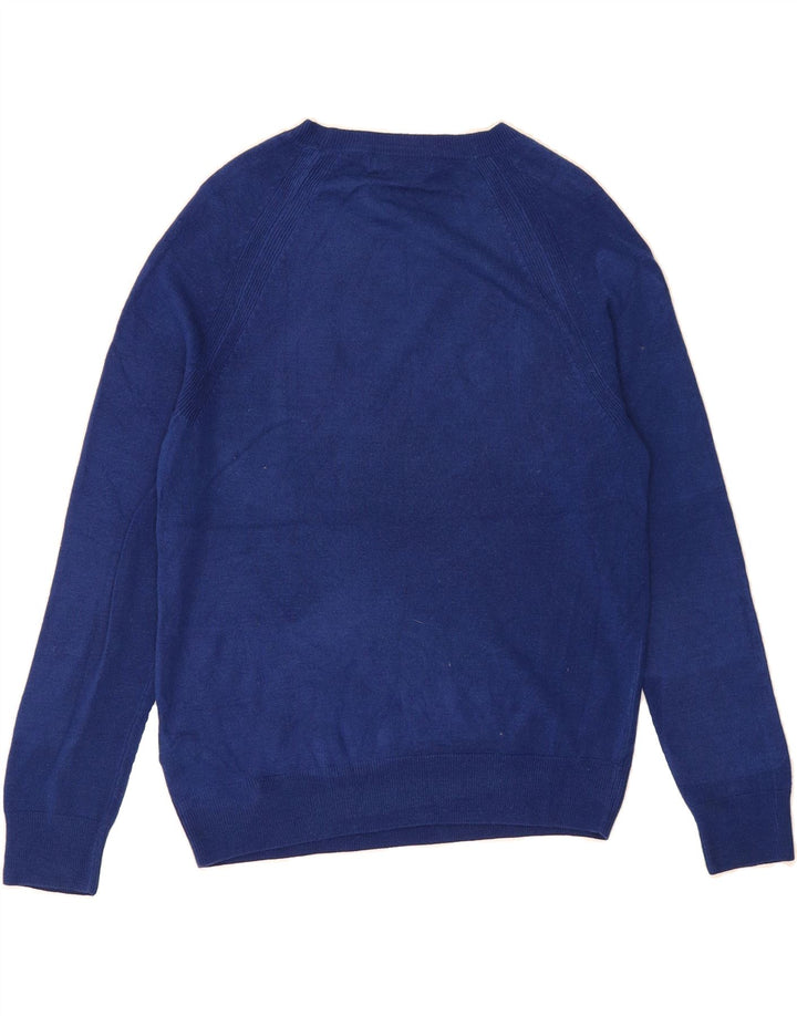 MARKS & SPENCER Womens Boat Neck Jumper Sweater UK 12 Medium Navy Blue Vintage Marks & Spencer and Second-Hand Marks & Spencer from Messina Hembry 