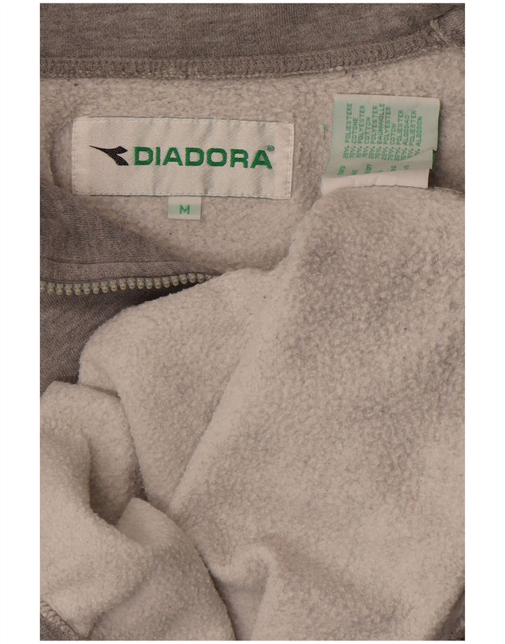 DIADORA Womens Oversized Graphic Sweatshirt Jumper UK 14 Medium Grey