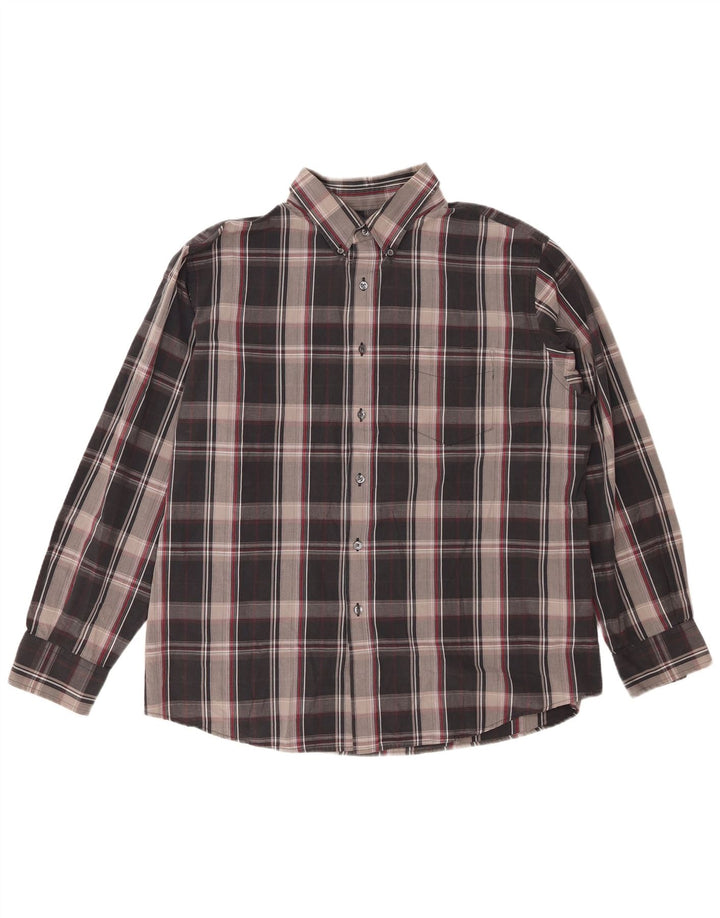 DOCKERS Mens Shirt Size 17 1/2 XL Black Check Cotton