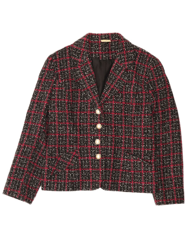 Etam Γυναικείο σακάκι blazer UK 16 Large Black Check Viscose