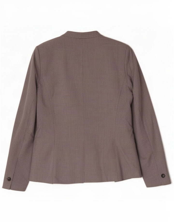 Zara Femei 1 Button Blazer Jacket EU 40 Medium Gri Houndstooth Poliester