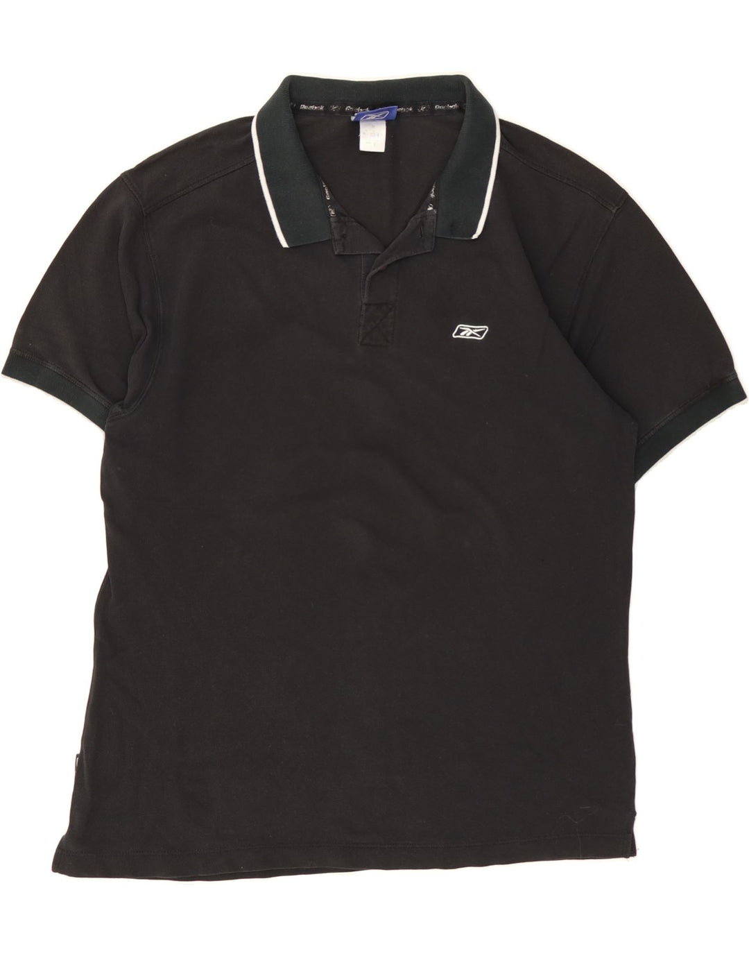 REEBOK Mens Polo Shirt Medium Black Cotton Vintage Reebok and Second-Hand Reebok from Messina Hembry 