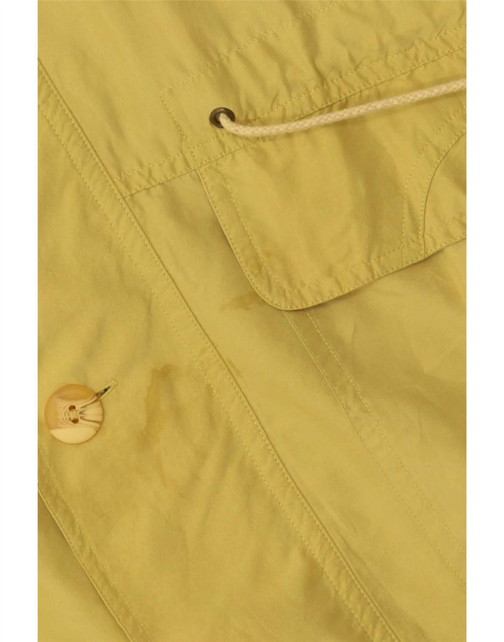 Jaqueta utilitária masculina vintage UK 44 2XL seda amarela