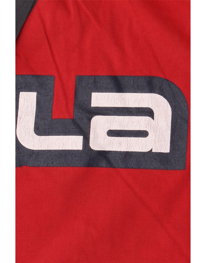 Fila Mens Graphic T-Shirt Top XL Red Colourblock