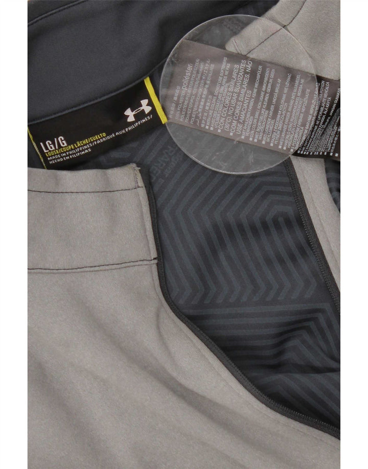 Мужской пуловер с графическим рисунком Under Armour, большой спортивный костюм с цветными блоками, большой серый цвет